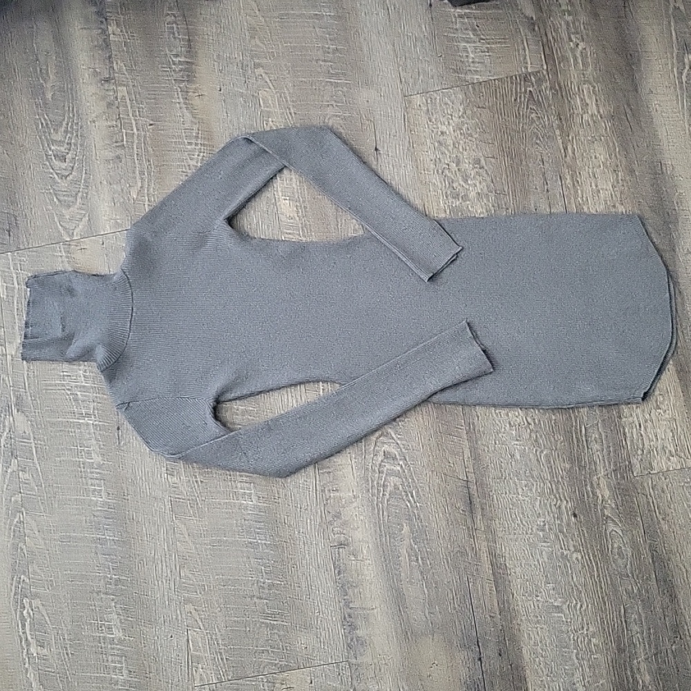 Bershka Grey Turtleneck Sweater Dress Size XS
